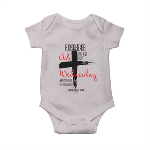 Ash Wednesday Baby Onesie Remember You are Dust And To Dust You Shall Return Genesis 3:19 TS11 Ice Gray Print Your Wear