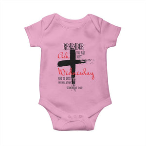 Ash Wednesday Baby Onesie Remember You are Dust And To Dust You Shall Return Genesis 3:19 TS11 Light Pink Print Your Wear