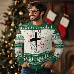 Ash Wednesday Knit Sweatshirt Remember You are Dust And To Dust You Shall Return Genesis 3:19 TS11 Green Print Your Wear
