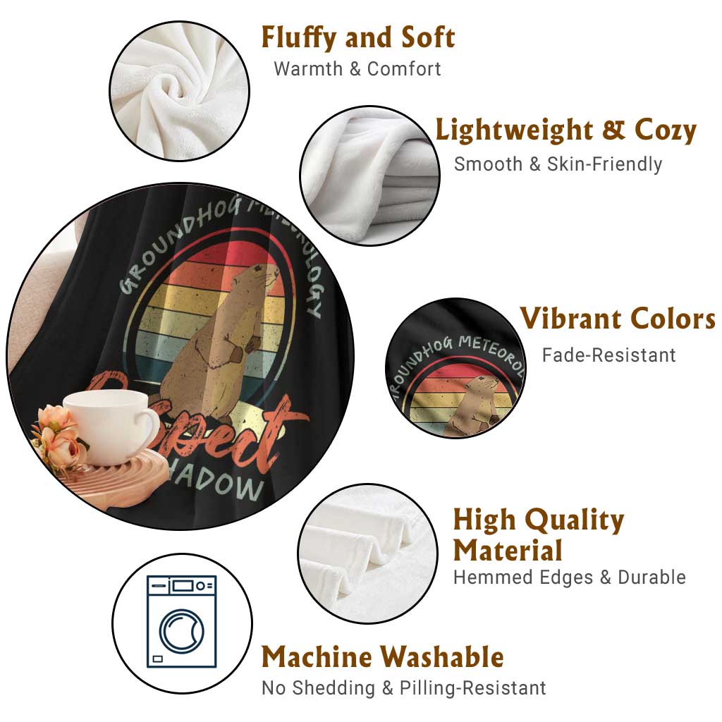 Funny Groundhog Day Throw Blanket Groundhog Meteorology Respect The Shadow Vintage Retro TS11 Print Your Wear