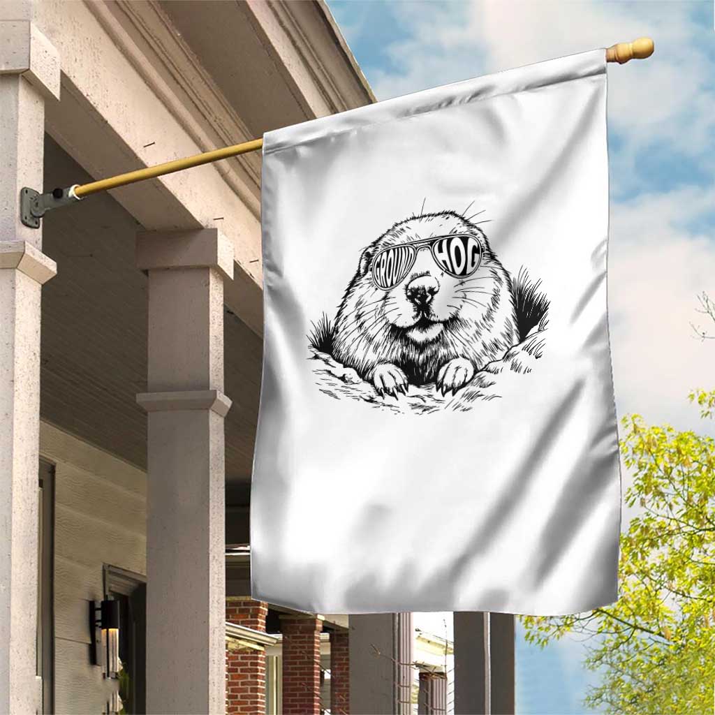 Funny Groundhog Face Woodchuck Sunglassess Garden Flag TS11 Print Your Wear