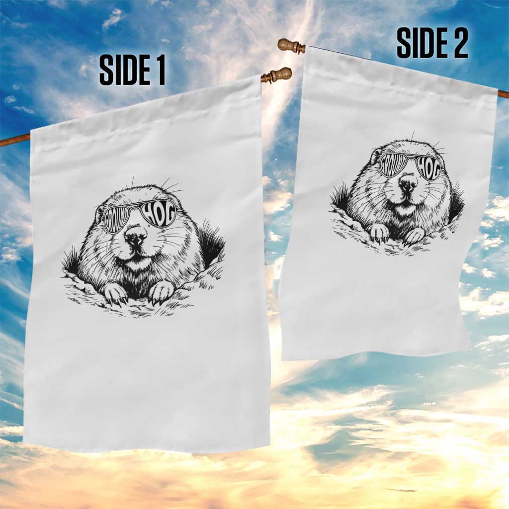 Funny Groundhog Face Woodchuck Sunglassess Garden Flag TS11 Print Your Wear