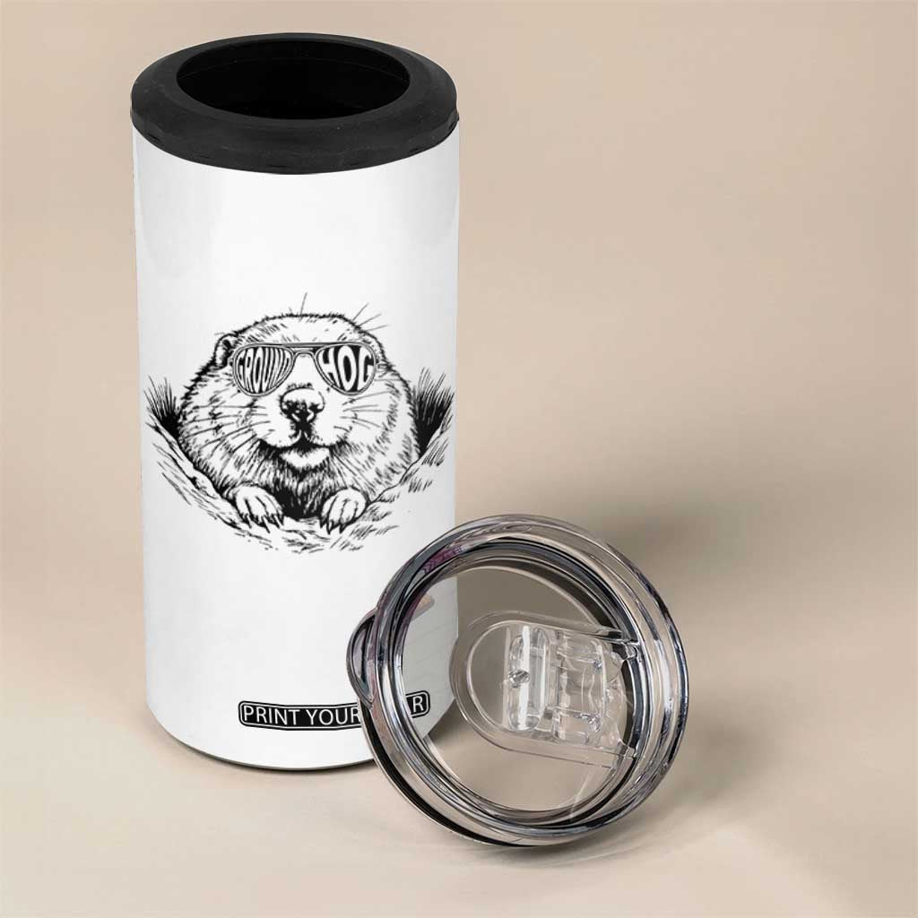 Funny Groundhog Face Woodchuck Sunglassess 4 in 1 Can Cooler Tumbler TS11 Print Your Wear