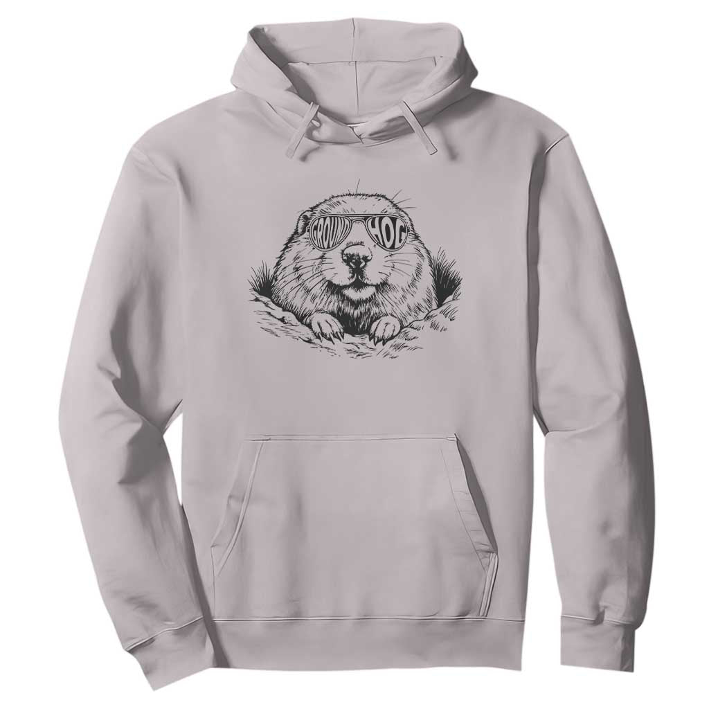 Funny Groundhog Face Woodchuck Sunglassess Hoodie TS11 Ice Gray Print Your Wear
