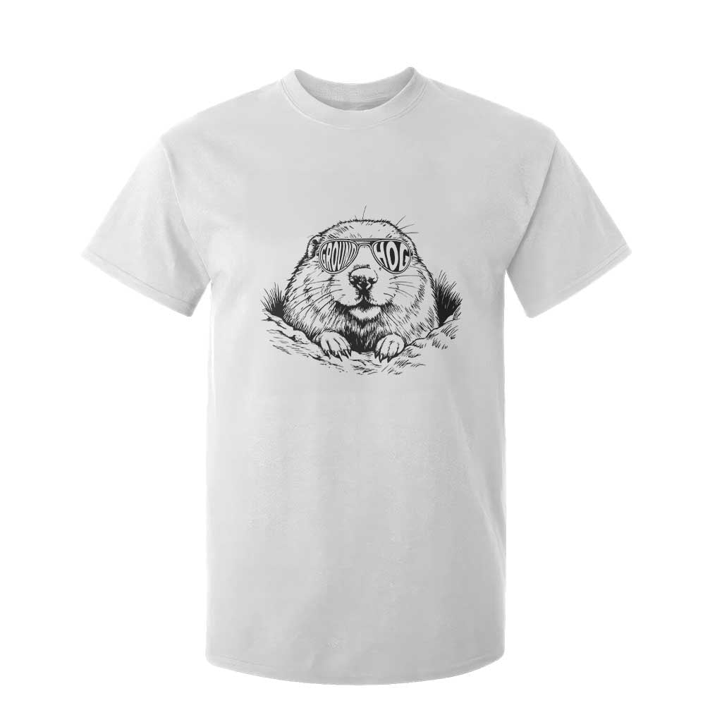 Funny Groundhog Face Woodchuck Sunglassess T Shirt For Kid TS11 White Print Your Wear
