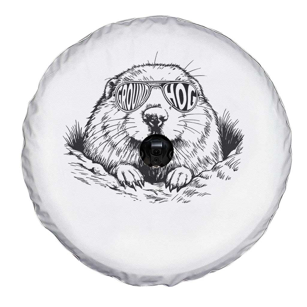 Funny Groundhog Face Woodchuck Sunglassess Spare Tire Cover TS11 Print Your Wear