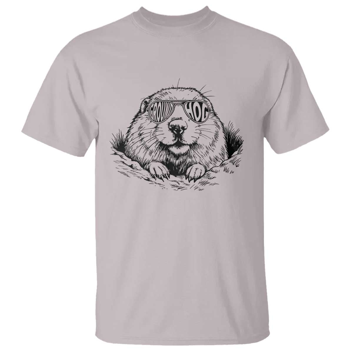 Funny Groundhog Face Woodchuck Sunglassess T Shirt TS11 Ice Gray Print Your Wear
