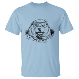 Funny Groundhog Face Woodchuck Sunglassess T Shirt TS11 Light Blue Print Your Wear
