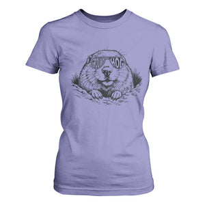 Funny Groundhog Face Woodchuck Sunglassess T Shirt For Women TS11 Violet Print Your Wear