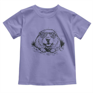 Funny Groundhog Face Woodchuck Sunglassess Toddler T Shirt TS11 Violet Print Your Wear