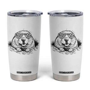 Funny Groundhog Face Woodchuck Sunglassess Tumbler Cup TS11 White Print Your Wear