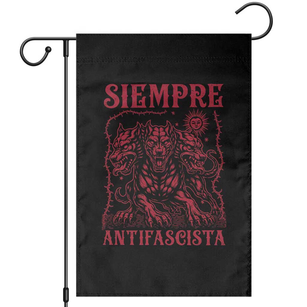 Siempre Antifascista Garden Flag Anti Fascism Protest Vintage Hydra Dog TS11 Black Print Your Wear