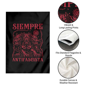 Siempre Antifascista Garden Flag Anti Fascism Protest Vintage Hydra Dog TS11 Print Your Wear