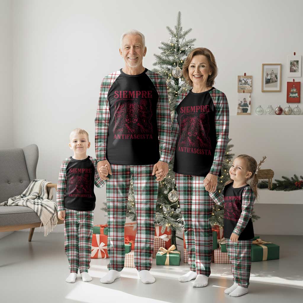 Siempre Antifascista Plaid Pajama Set Anti Fascism Protest Vintage Hydra Dog TS11 Christmas Plaid Print Your Wear