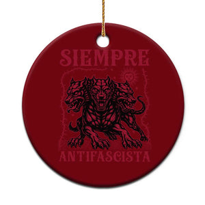 Siempre Antifascista Ceramic Ornament Anti Fascism Protest Vintage Hydra Dog TS11 1pc Red Print Your Wear