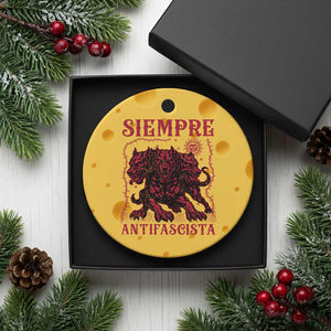 Siempre Antifascista Ceramic Ornament Anti Fascism Protest Vintage Hydra Dog TS11 1pc Yellow Cheese Print Your Wear
