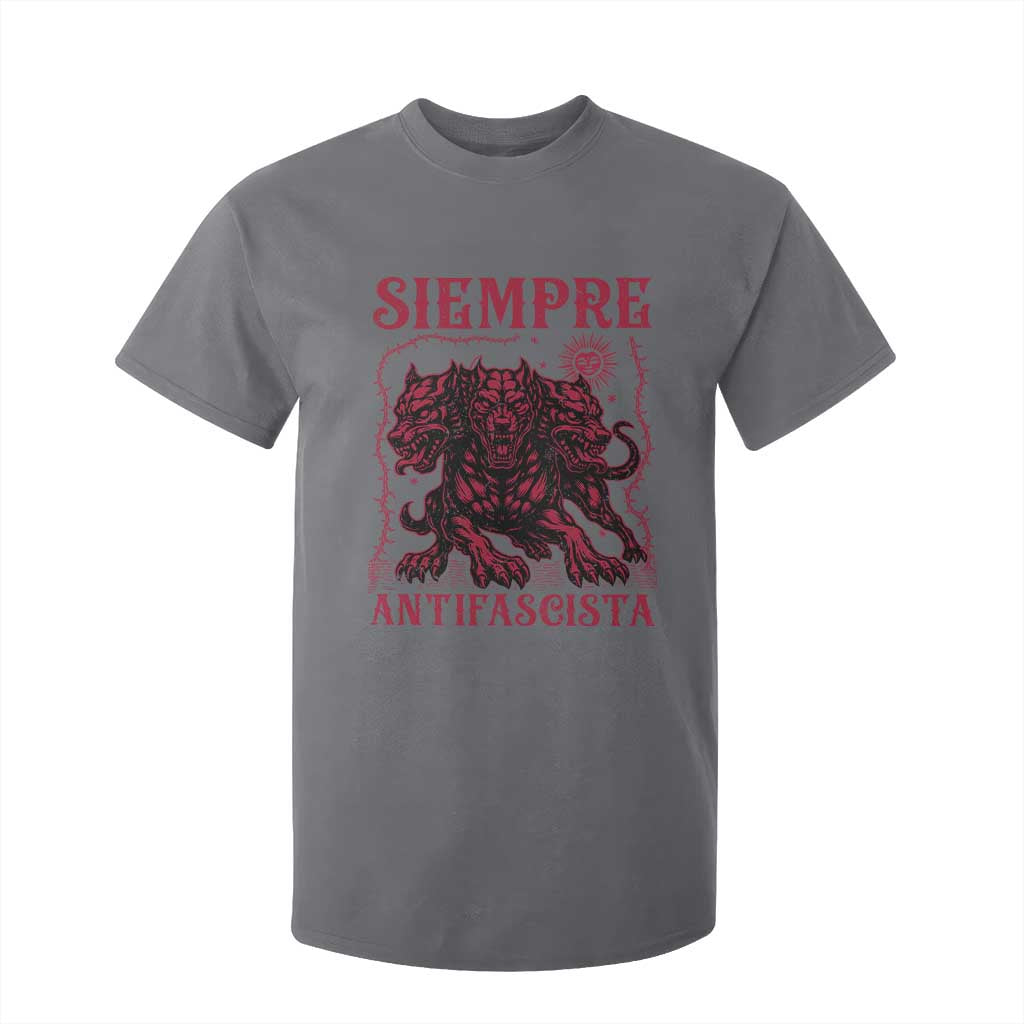 Siempre Antifascista T Shirt For Kid Anti Fascism Protest Vintage Hydra Dog TS11 Charcoal Print Your Wear