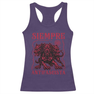 Siempre Antifascista Racerback Tank Top Anti Fascism Protest Vintage Hydra Dog TS11 Purple Print Your Wear