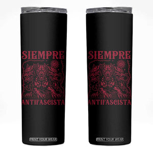 Siempre Antifascista Skinny Tumbler Anti Fascism Protest Vintage Hydra Dog TS11 Black Print Your Wear