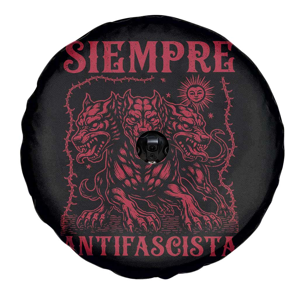 Siempre Antifascista Spare Tire Cover Anti Fascism Protest Vintage Hydra Dog TS11 Print Your Wear