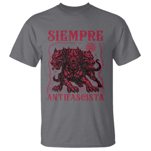 Siempre Antifascista T Shirt Anti Fascism Protest Vintage Hydra Dog TS11 Charcoal Print Your Wear