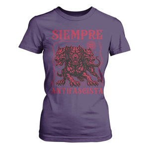 Siempre Antifascista T Shirt For Women Anti Fascism Protest Vintage Hydra Dog TS11 Purple Print Your Wear