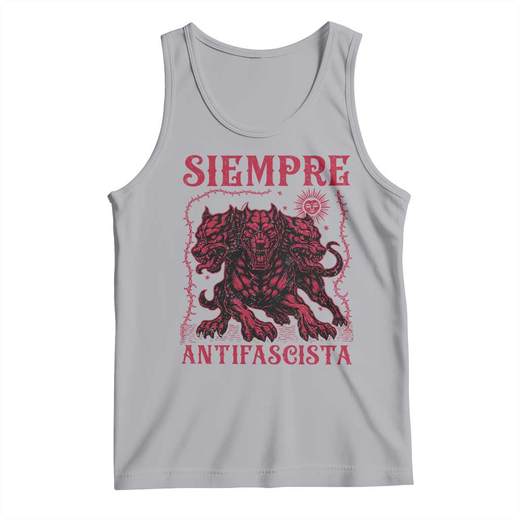Siempre Antifascista Tank Top Anti Fascism Protest Vintage Hydra Dog TS11 Athletic Heather Print Your Wear