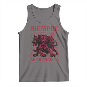 Siempre Antifascista Tank Top Anti Fascism Protest Vintage Hydra Dog TS11 Deep Heather Print Your Wear