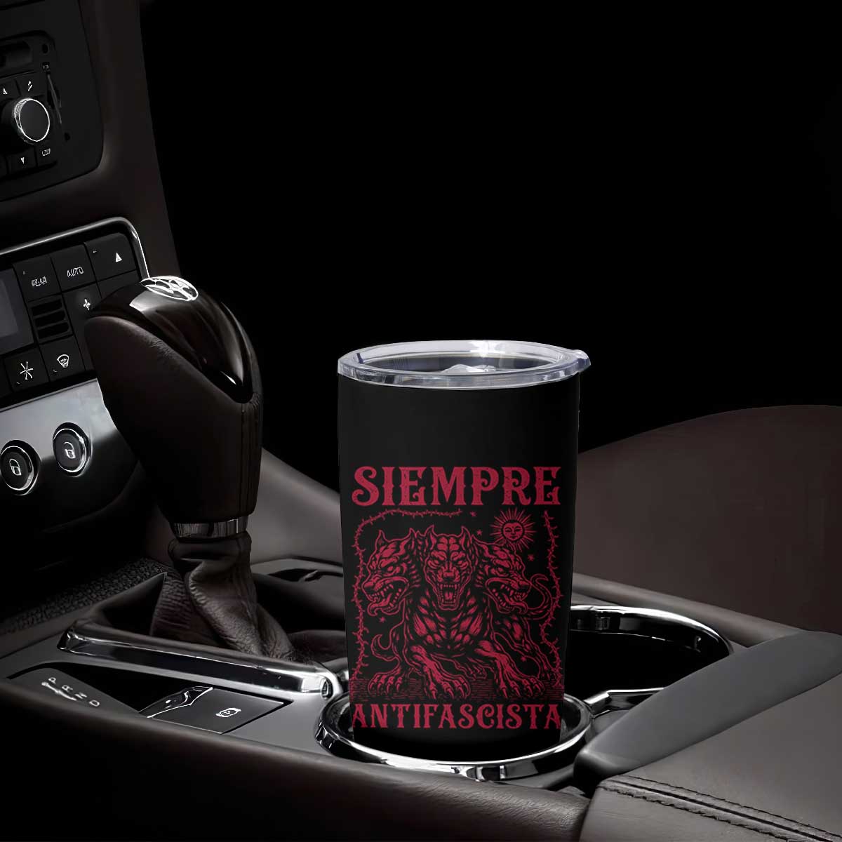 Siempre Antifascista Tumbler Cup Anti Fascism Protest Vintage Hydra Dog TS11 Print Your Wear