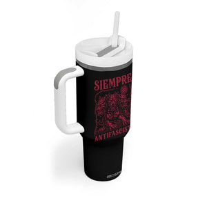 Siempre Antifascista Tumbler With Handle Anti Fascism Protest Vintage Hydra Dog TS11 Print Your Wear