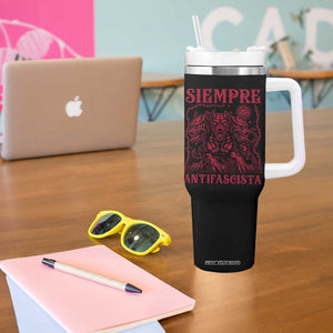 Siempre Antifascista Tumbler With Handle Anti Fascism Protest Vintage Hydra Dog TS11 Print Your Wear