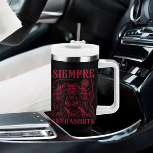 Siempre Antifascista Tumbler With Handle Anti Fascism Protest Vintage Hydra Dog TS11 Print Your Wear