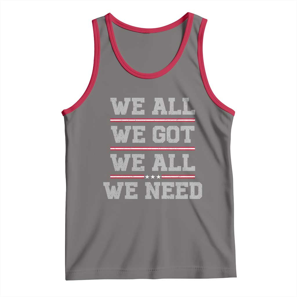 We All We Got We All We Need Tank Top Red Stripes Sport Fan TS11 Deep Heather Red Print Your Wear