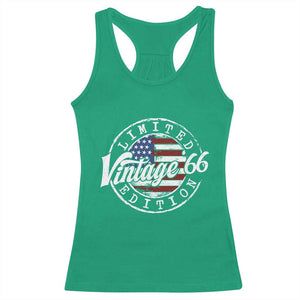 Funny 60th Birthday Racerback Tank Top Vintage 1966 Stamp 60 Years Old American Flag TS11 Irish Green Print Your Wear