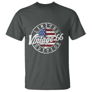 Funny 60th Birthday T Shirt - Vintage 1966 Stamp 60 Years Old American Flag Tee TS11 Dark Heather Print Your Wear