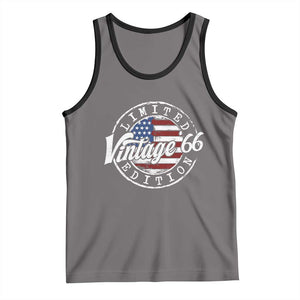 Funny 60th Birthday Tank Top Vintage 1966 Stamp 60 Years Old American Flag TS11 Deep Heather Black Print Your Wear