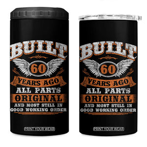 Funny 60th Birthday 4 in 1 Can Cooler Tumbler Built 60 Years Ago All Parts Original And Most Still In Good Working Order TS11 One Size: 16 oz Black Print Your Wear