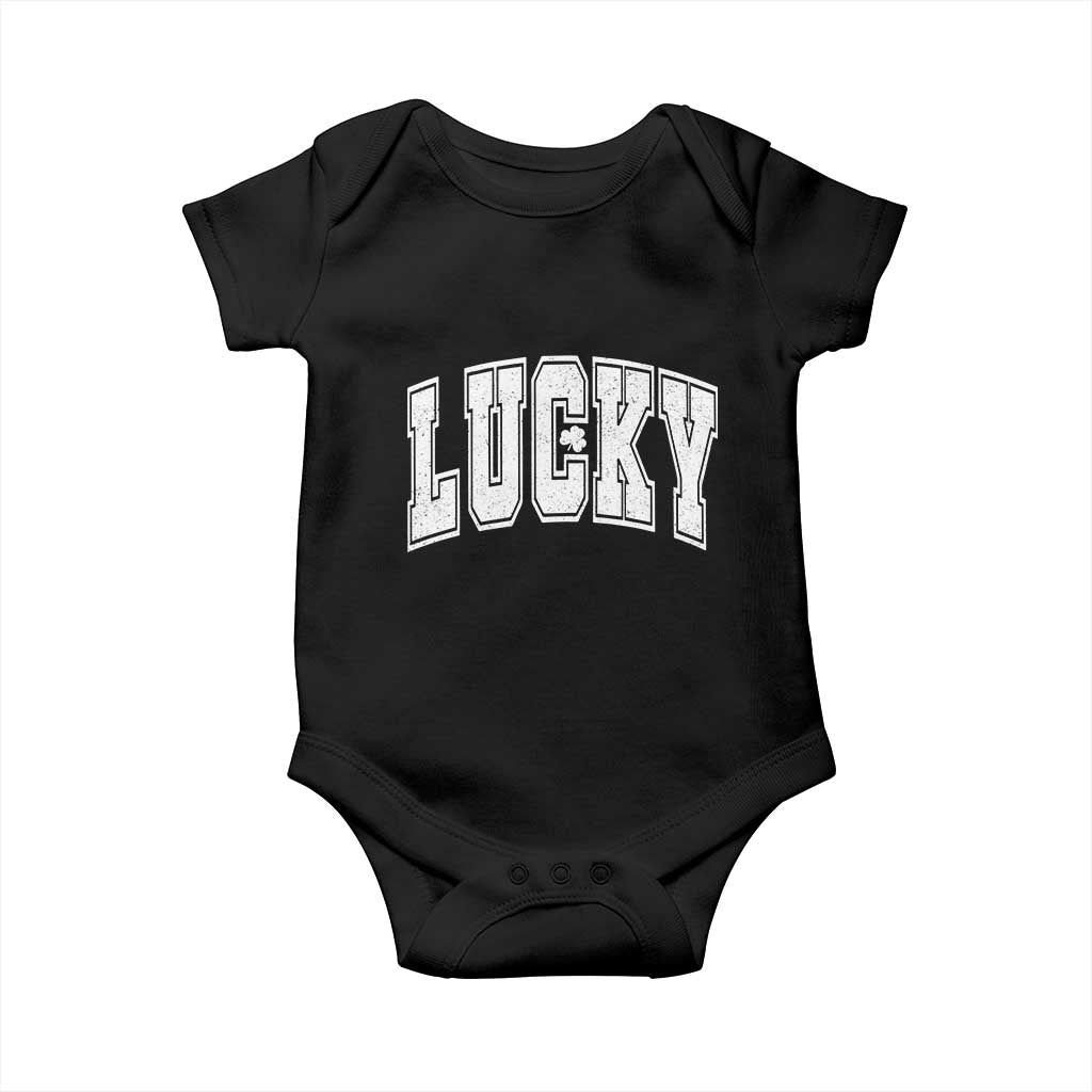 Vintage Lucky Shamrock Clover St Patricks Day Baby Onesie TS11 Black Print Your Wear
