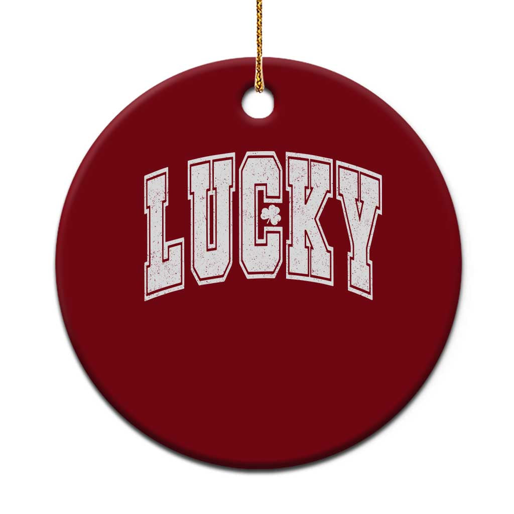 Vintage Lucky Shamrock Clover St Patricks Day Ceramic Ornament TS11 1pc Red Print Your Wear