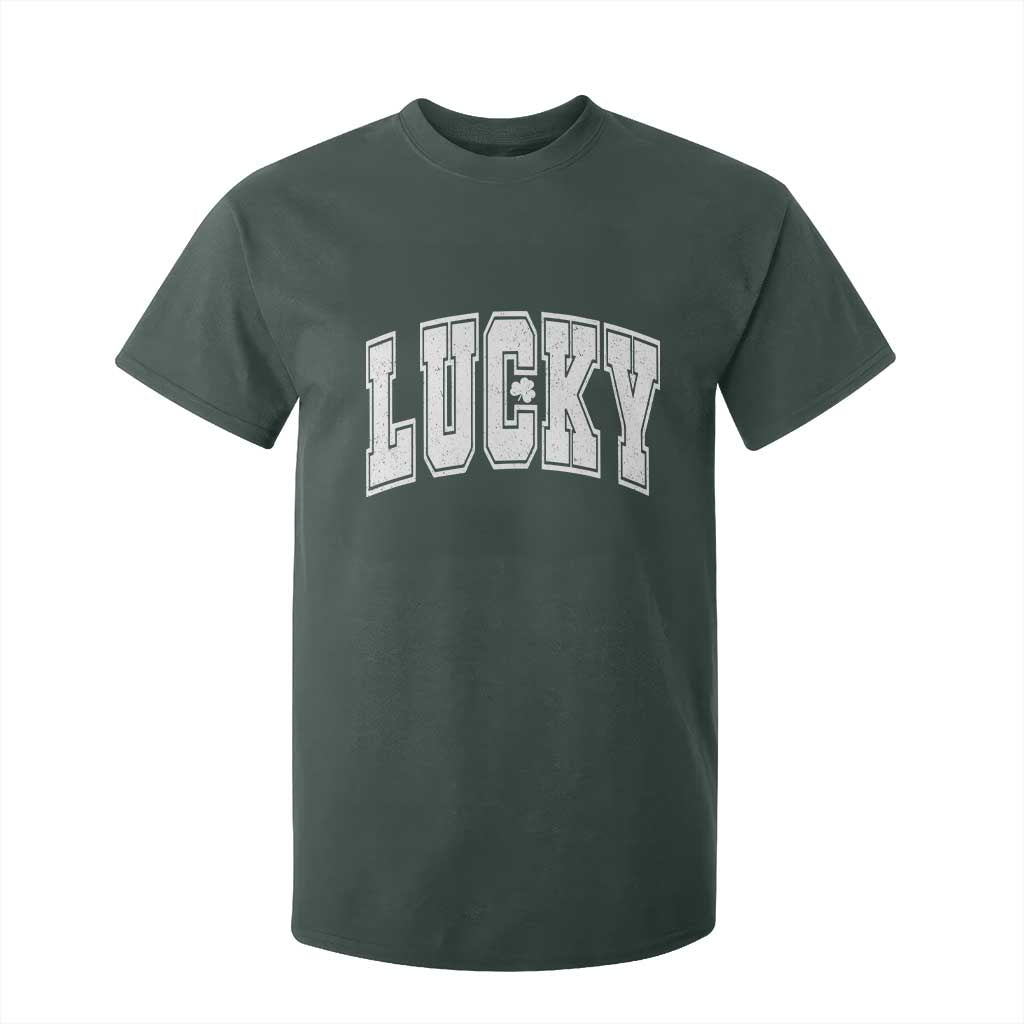 Vintage Lucky Shamrock Clover St Patricks Day T Shirt For Kid TS11 Dark Forest Green Print Your Wear