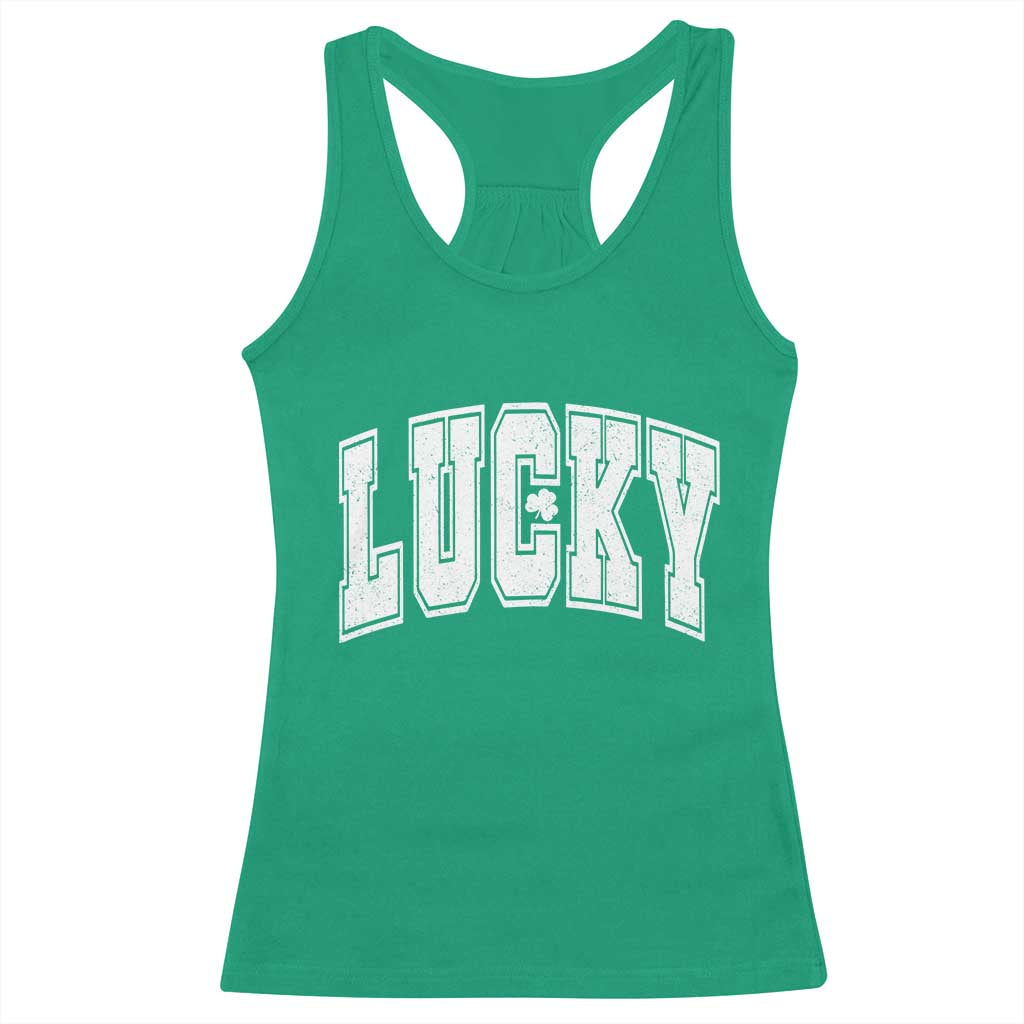 Vintage Lucky Shamrock Clover St Patricks Day Racerback Tank Top TS11 Irish Green Print Your Wear