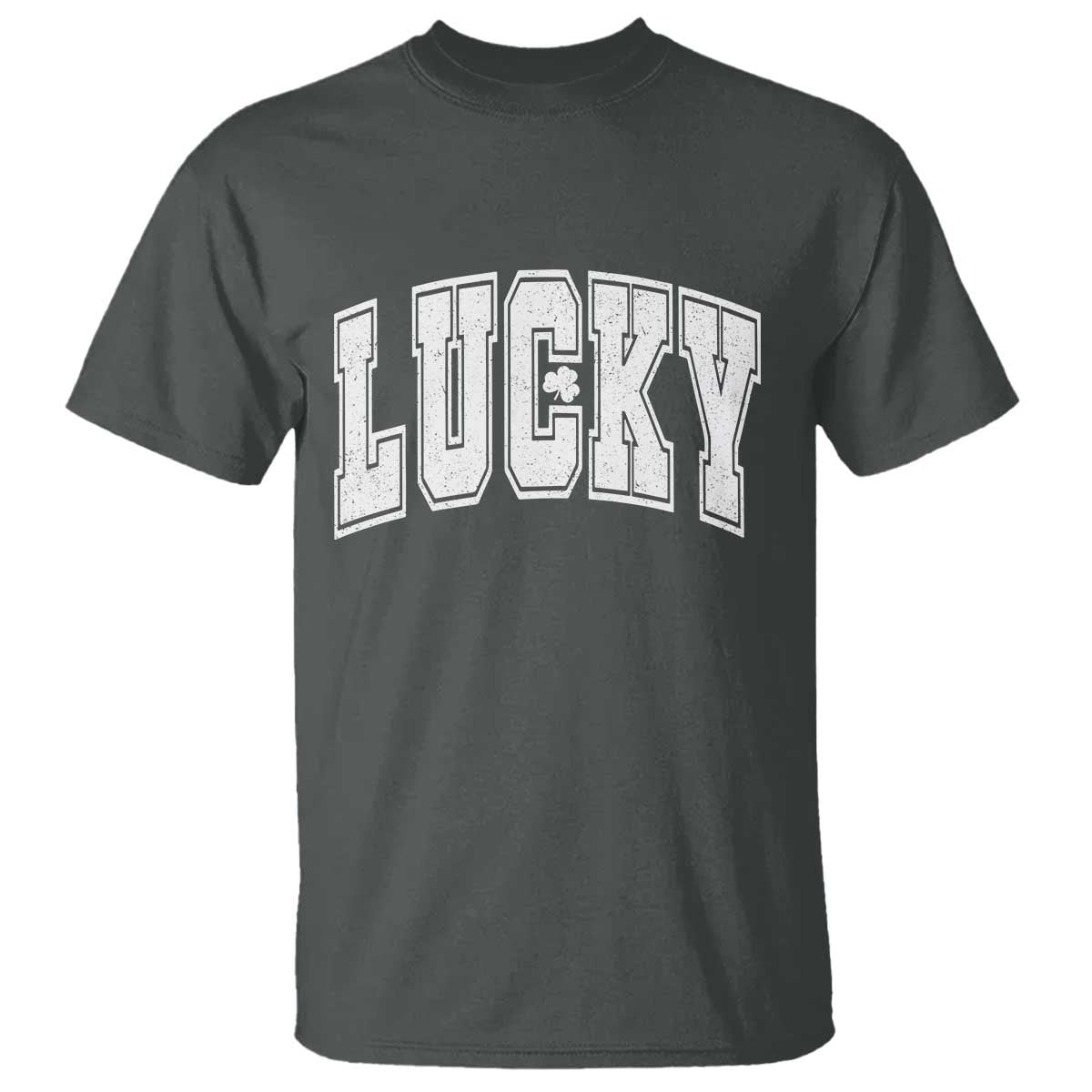 Vintage Lucky Shamrock Clover St Patricks Day T Shirt TS11 Dark Heather Print Your Wear