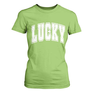 Vintage Lucky Shamrock Clover St Patricks Day T Shirt For Women TS11 Lime Print Your Wear