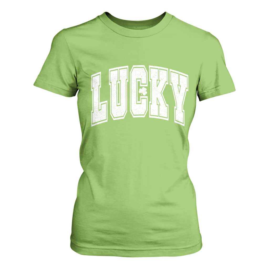 Vintage Lucky Shamrock Clover St Patricks Day T Shirt For Women TS11 Lime Print Your Wear