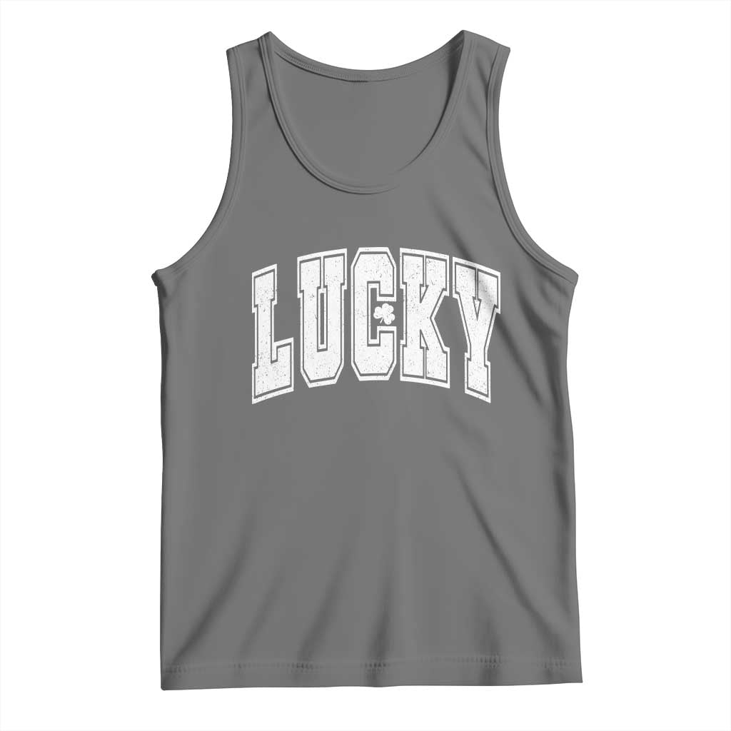 Vintage Lucky Shamrock Clover St Patricks Day Tank Top TS11 Black Heather Print Your Wear