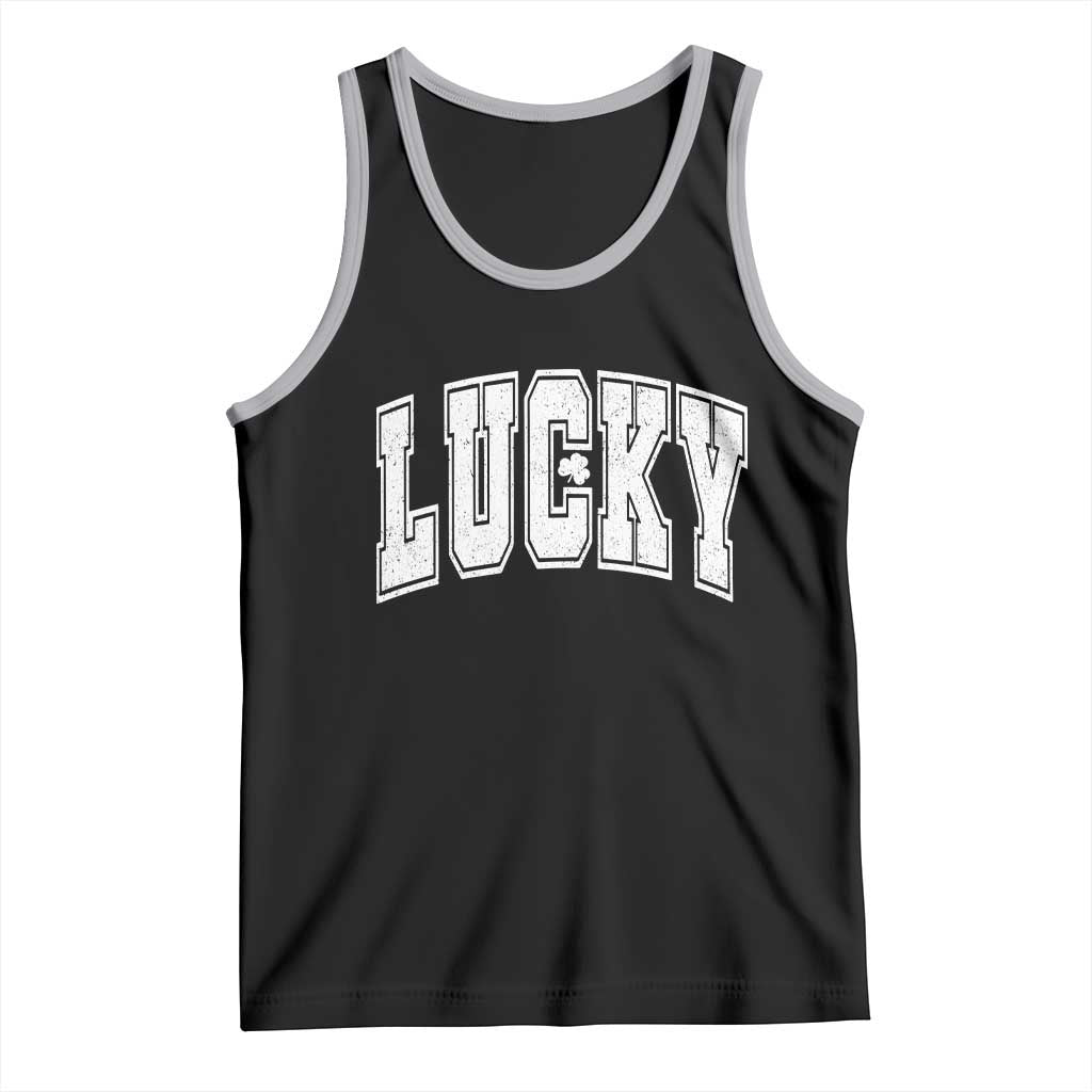 Vintage Lucky Shamrock Clover St Patricks Day Tank Top TS11 Black Athletic Heather Print Your Wear