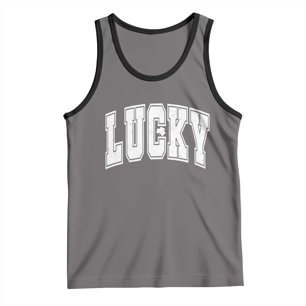 Vintage Lucky Shamrock Clover St Patricks Day Tank Top TS11 Deep Heather Black Print Your Wear
