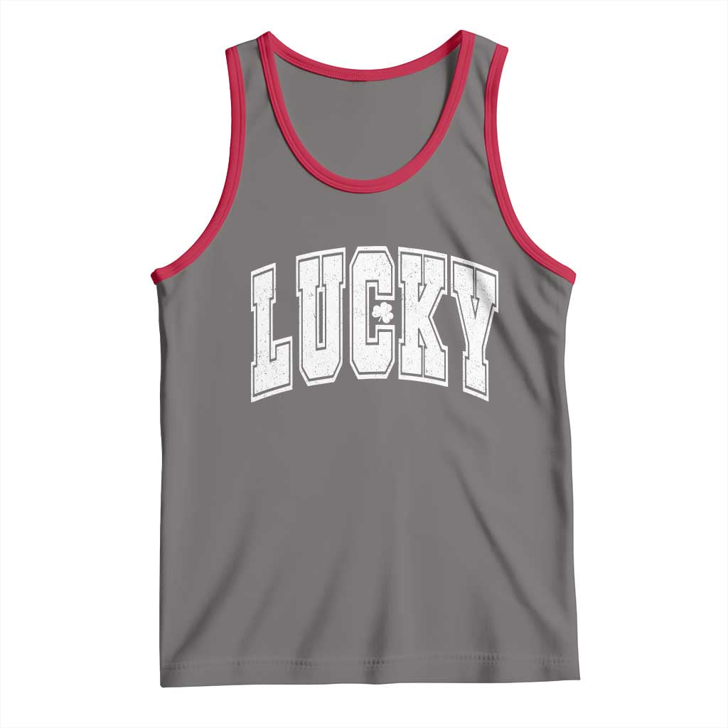 Vintage Lucky Shamrock Clover St Patricks Day Tank Top TS11 Deep Heather Red Print Your Wear