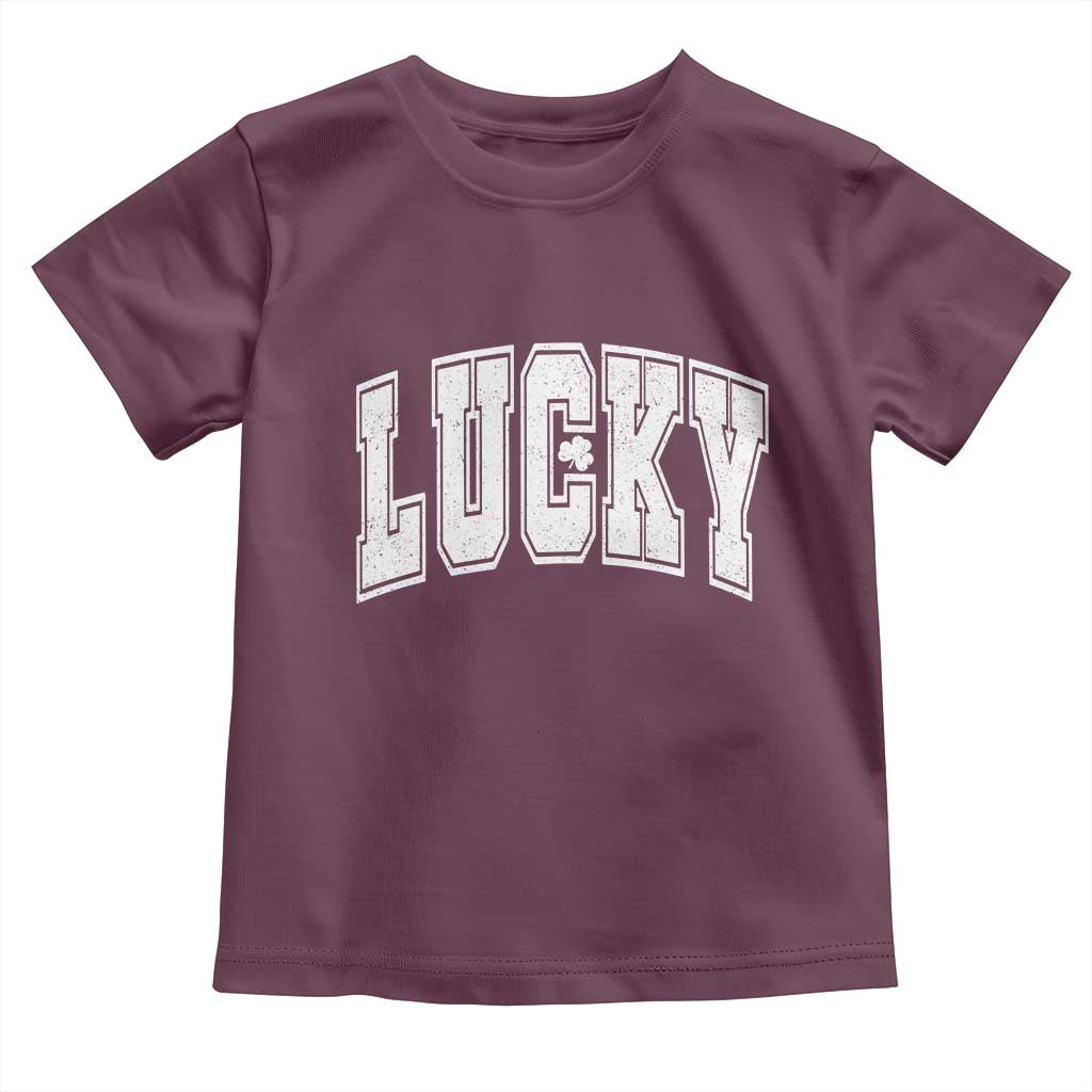 Vintage Lucky Shamrock Clover St Patricks Day Toddler T Shirt TS11 Maroon Print Your Wear