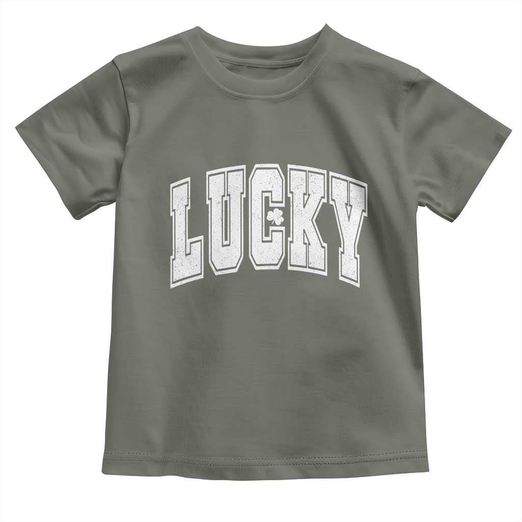 Vintage Lucky Shamrock Clover St Patricks Day Toddler T Shirt TS11 Military Green Print Your Wear